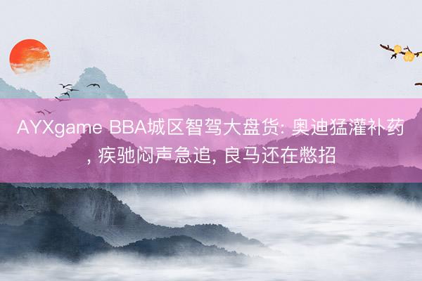 AYXgame BBA城区智驾大盘货: 奥迪猛灌补药， 疾驰闷声急追， 良马还在憋招