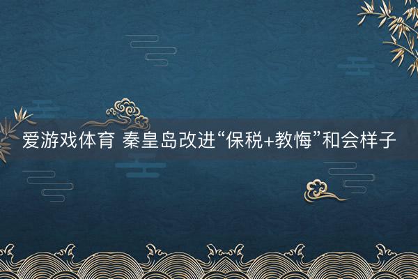 爱游戏体育 秦皇岛改进“保税+教悔”和会样子