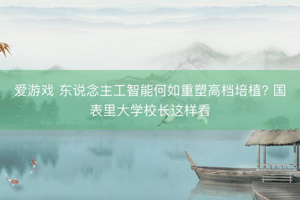 爱游戏 东说念主工智能何如重塑高档培植? 国表里大学校长这样看